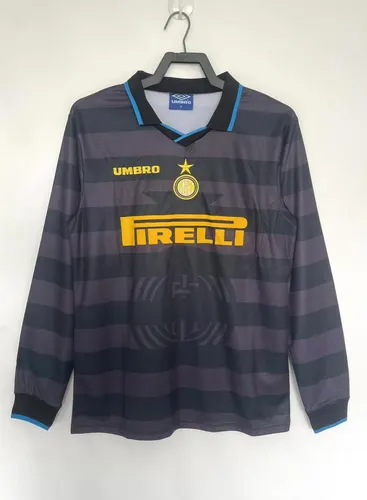 1997/1998 Retro Manga Larga Inter Milan Tercera Camiseta Visitante Calidad Tailandesa