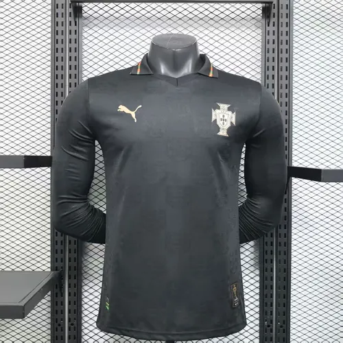 Camisa de Futebol Manga Longa Pantera Negra Portugal 2026 Versão Jogador AAA qualidade fã