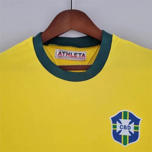 1970 Retro Brazil Home Soccer Jersey — view 3