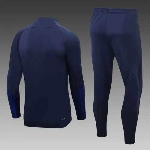 2022 Frankreich Half-Pull Trainingsanzug Königsblau Fußballtrikot-Set — view 2