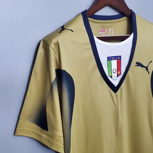 2006 Retro Italy Goalkeeper Gold Soccer Shirt — view 4