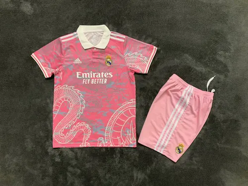 2025/2026 Real Madrid Chinese dragon pink Football Jersey AAA fan-grade Kids Size
