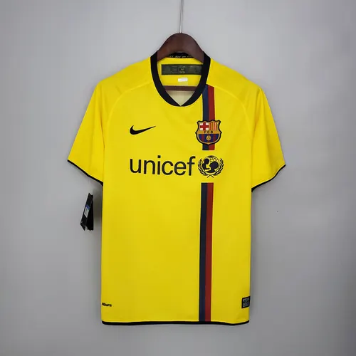 Camisa de Futebol Retro Barcelona Away 2008/2009 Qualidade Tailandesa