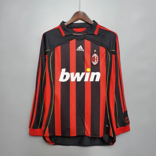 Camiseta Fútbol Retro AC Milan Local Manga Larga 2006/2007 Calidad Tailandesa