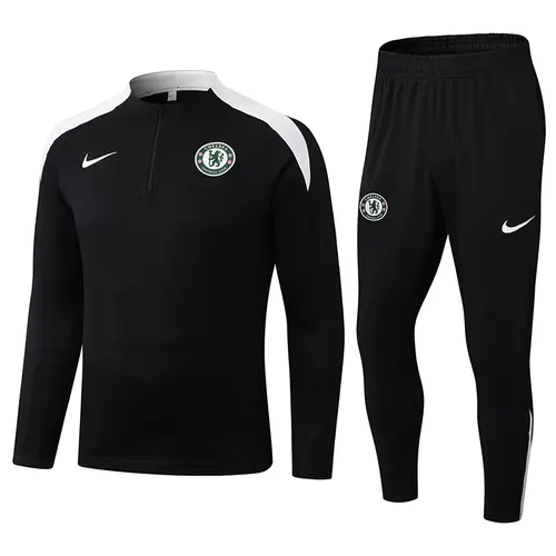 2025/2026 Chelsea Half-Pull Training Suit Black Football Shirt AAA fan-grade Set