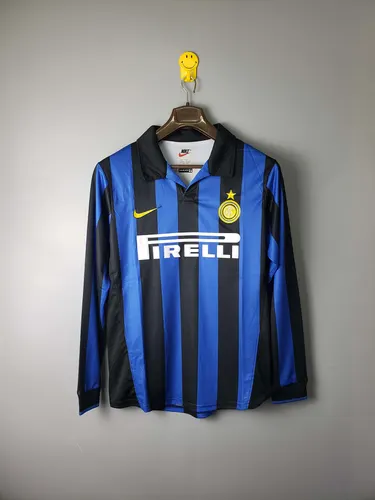 1998/1999 Retro Long Sleeve Internazionale Milan Home Football Jersey AAA fan-grade