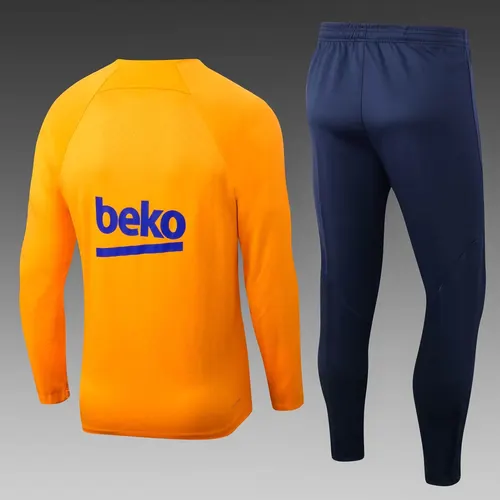 2022/2023 Barcelona Half-Pull Training Suit Yellow Jersey Set — view 2