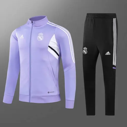 2022/2023 Real Madrid Long Zipped Jacket Purple Football Shirt Set — view 1