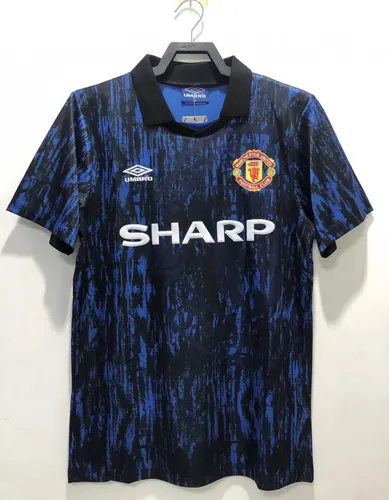 1993 Retro Manchester United azul Camiseta de Fútbol Calidad Tailandesa