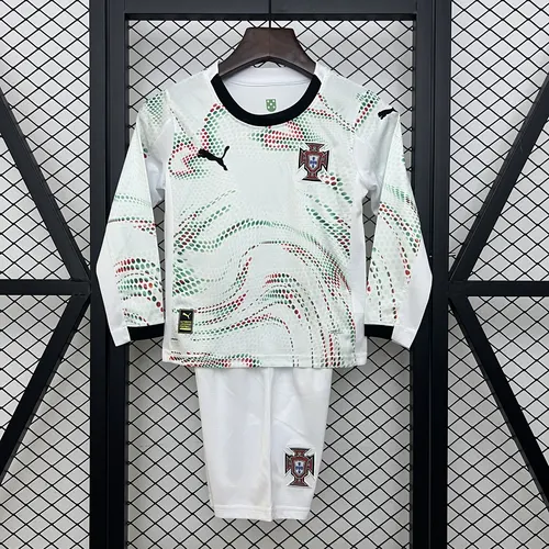 2025 Portugal Maillot Extérieur Manches Longues AAA qualité fan Taille Enfant