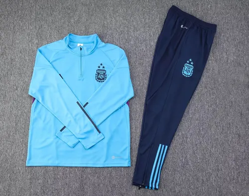 2022 Argentina Half-Pull Training Suit Blue Jersey Set — view 7