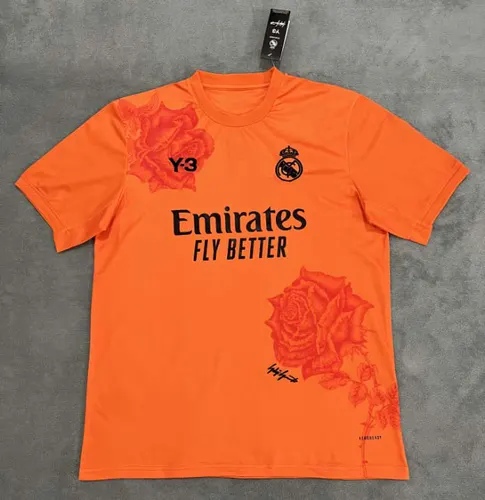 Camiseta Edición Especial Real Madrid Y-3 Naranja 2024/2025 Calidad Tailandesa