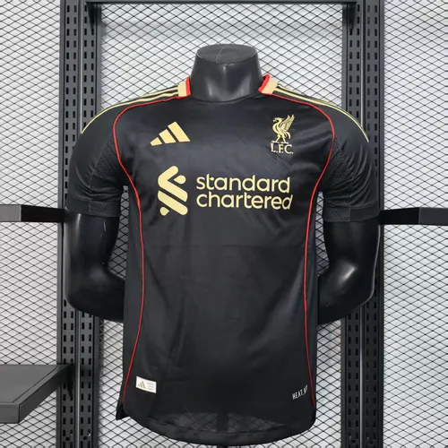 قميص ليفربول الإصدار الخاص الأسود نسخة اللاعب 2025/2026 جودة تايلاندية 1:1