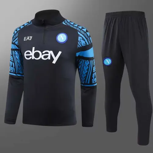 2023-2024 Napoli Half-Pull Training Suit Dark blue Football Shirt AAA fan-grade Set