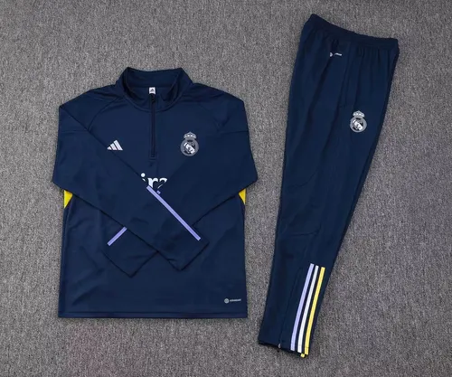 2023/2024 Real Madrid ハーフプル トレーニングスーツ ブルーセット — view 7