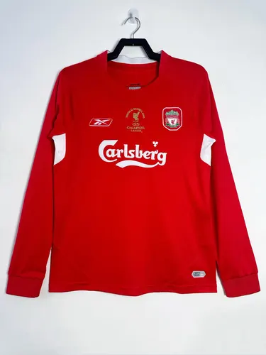 2004/2005 Retro Liverpool FC Home Football Jersey Long Sleeve AAA fan-grade