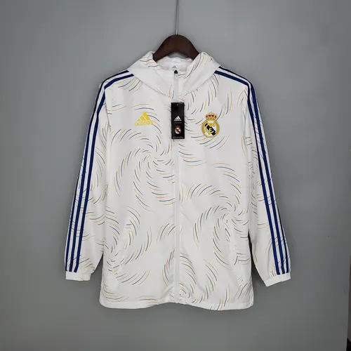 2021/2022 Real Madrid Jersey Windbreaker White(Blue Edge) — view 1