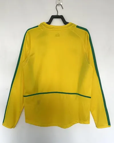 2002 Retro Long Sleeve Brazil Home Soccer Jersey AAA fan-grade — view 2
