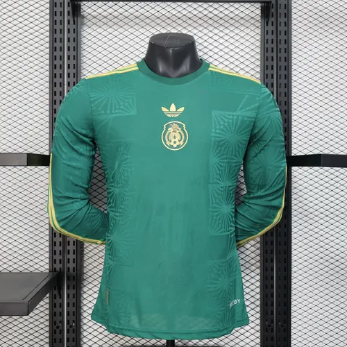 2025 長袖 プレイヤーバージョン Mexico ナショナル ゴールドカップバージョン グリーン フットボールシャツ AAA ファングレード