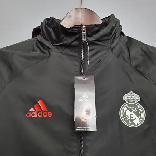 Coupe-vent maillot Real Madrid 2021 Noir (Bordure Blanc Rouge) — view 3