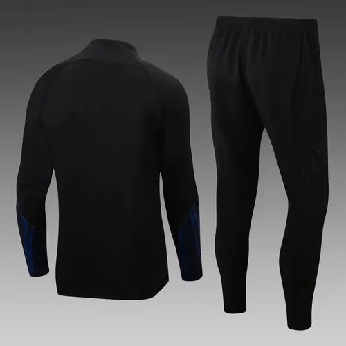 2022 Portugal Half-Pull Training Suit Black Football Shirt Set — view 2