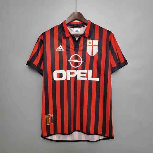 Camiseta de Fútbol Retro 1999/2000 AC Milan Local Calidad Tailandesa