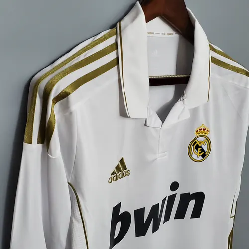 قميص ريال مدريد المنزلي 2011/2012 رجعي بأكمام طويلة جودة تايلاندية — view 6