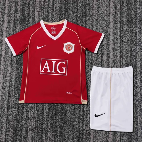 2006-2007 Retro Manchester United Home Football Shirt AAA fan-grade Kids Size