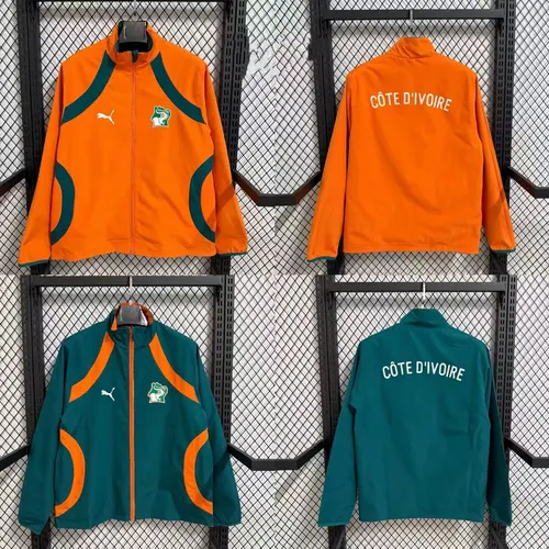 2026 Ivory Coast Double-Sided Windbreaker Orange Green Football Jersey 1:1 Thai Quality