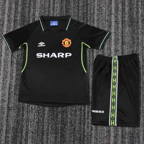 1998-1999 Retro Manchester United Third Away Football Shirt AAA fan-grade Kids Size