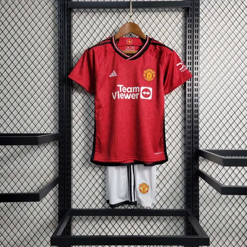 2023/2024 Manchester United Home Football Shirt AAA fan-grade Kids Size