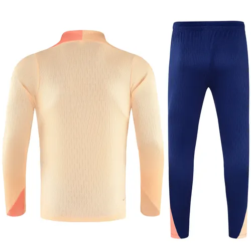 2025/2026 Barcelona beige Half-Pull Training Suit Jersey Set — view 2