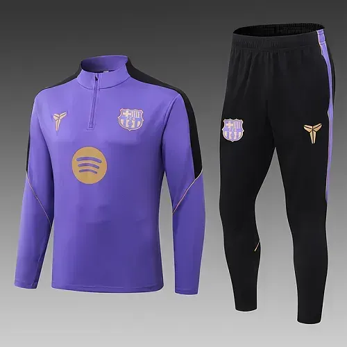 2026/2027 Barcelona Half-Pull Training Purple Football Shirt 1:1 Thai Quality Set