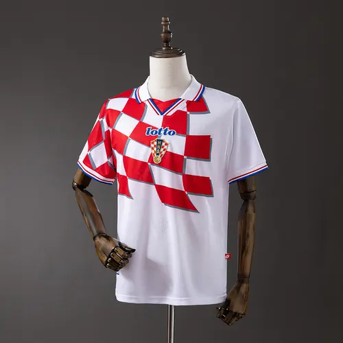 Camisa Retrô Croácia Casa 1998 Futebol Camisa AAA grau fã