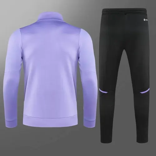 2022/2023 Real Madrid Long Zipped Jacket Purple Football Shirt Set — view 2