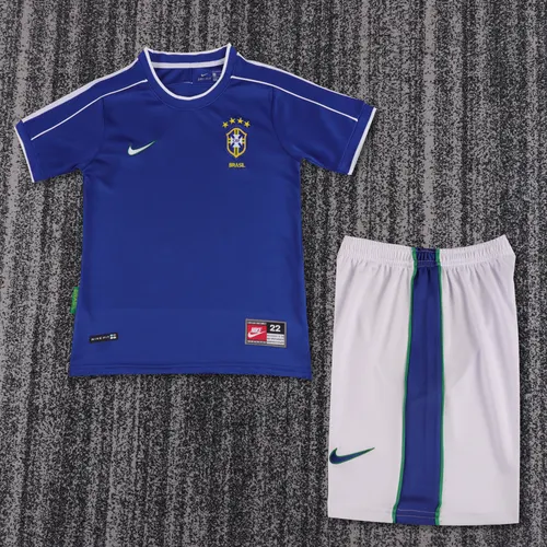 1998 Retro Brazil Away Football Shirt AAA fan-grade Kids Size