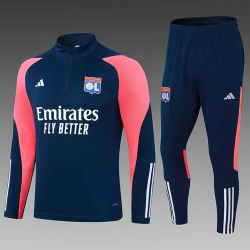 2023/2024 Lyonnais Half-Pull Training Suit Royal blue Football Shirt Set