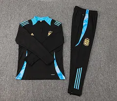 2024-2025 Argentina Half-Pull Training Suit Black Jersey Set — view 7