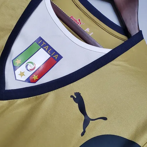 2006 Retro Italy Goalkeeper Gold Soccer Shirt — view 5