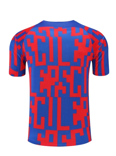 2022/2023 Barcelona Jersey Training Wear Red And Blue Texture — view 2