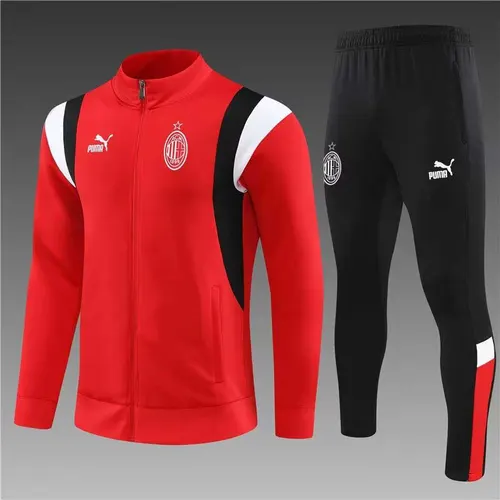 2023/2024 AC Milan Long Zipped Jacket Red Soccer Jersey AAA fan-grade Set
