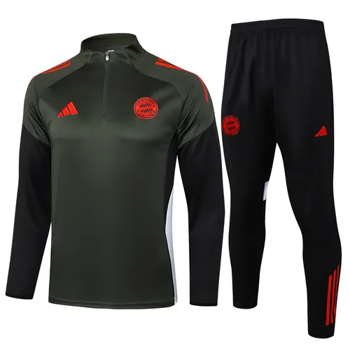 2025/2026 Bayern Munich Demi-Traction Tenue d'Entraînement Vert Foncé Maillot Football Qualité Thaï Ensemble