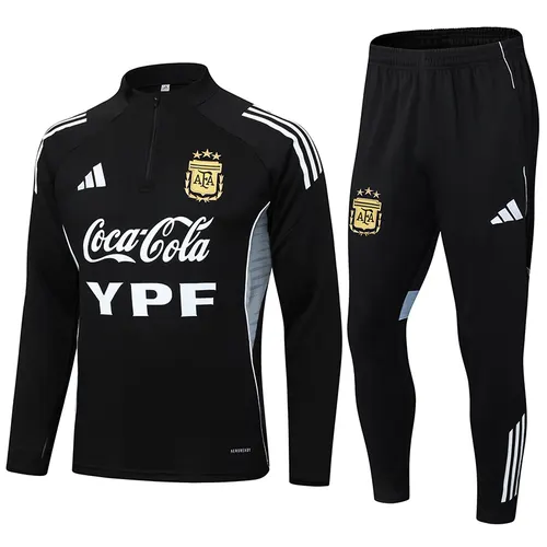 2025/2026 Argentina Half-Pull Training Suit Black Jersey Set — view 1