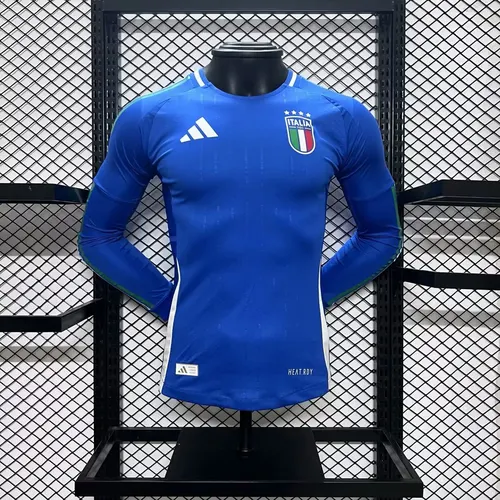 2024-2025 Player Version Italy Home Long Sleeve Football Shirt AAA fan-grade