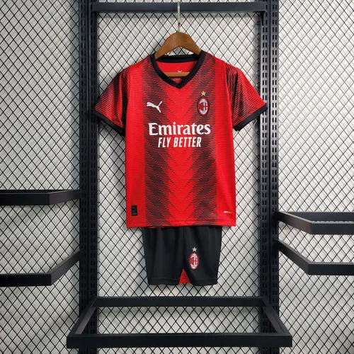 Taille Enfant 2023/2024 Maillot Domicile AC Milan Maillot de Foot Qualité Thaï
