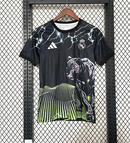 2024/2025 Real Madrid Leopardo Edição Especial Camisa Verde Qualidade Tailandesa