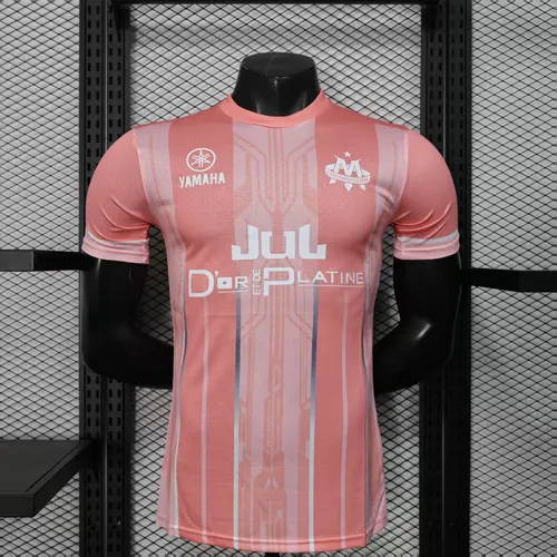 2025/2026 Maillot de football version joueur édition spéciale rose de l'Olympique de Marseille qualité thaï