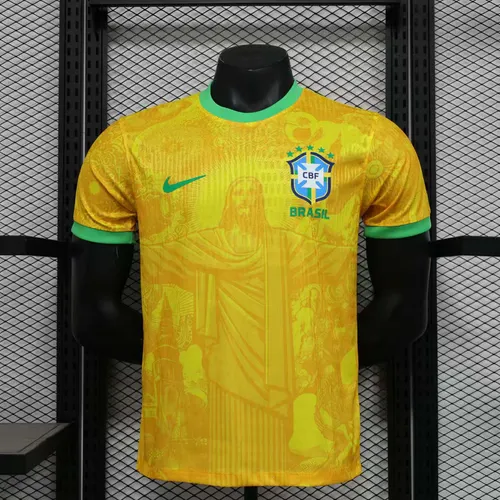 2024 プレイヤーバージョン ブラジル スペシャルエディション ジーザス イエロー サッカーシャツ AAA ファングレード