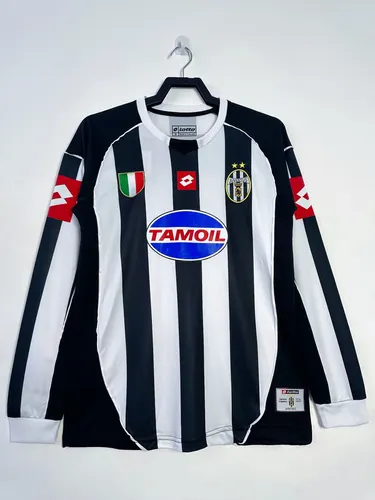 2002/2003 레트로 Juventus 롱 슬리브 홈 축구 저지 태국 퀄리티