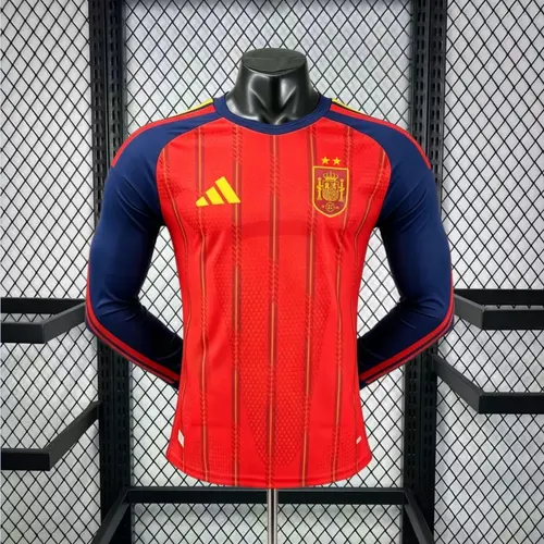 2026 Long Sleeve Player Version Spain Home Football Jersey 1:1 Thai quality